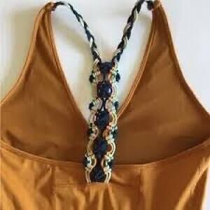 Free People Brown Jumpsuit with Blue Accents